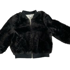 Splendid Fur Bomber- Black 6-12 months